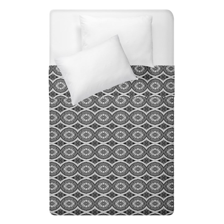 Ornate Oval Pattern Grey Black White Duvet Cover Double Side (Single Size)