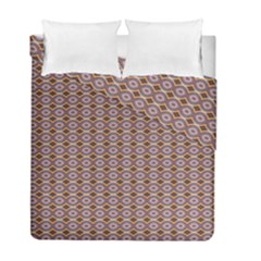 Ornate Oval  Pattern Yellow Blue Duvet Cover Double Side (full/ Double Size) by BrightVibesDesign