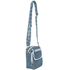 Ornate Oval  Pattern Blue Orange Shoulder Strap Belt Bag