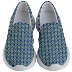 Ornate Oval  Pattern Blue Orange Kids  Lightweight Slip Ons by BrightVibesDesign