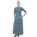 Ornate Oval  Pattern Blue Orange Half Sleeves Maxi Dress View2