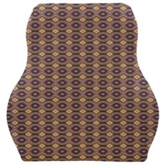 Ornate Oval Pattern Brown Blue Car Seat Velour Cushion  by BrightVibesDesign