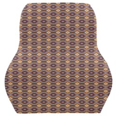 Ornate Oval Pattern Brown Blue Car Seat Back Cushion  by BrightVibesDesign