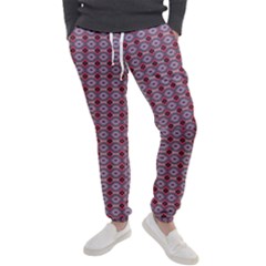 Ornate Oval  Pattern Red Pink Men s Jogger Sweatpants