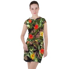 Tulips In April Drawstring Hooded Dress by Riverwoman