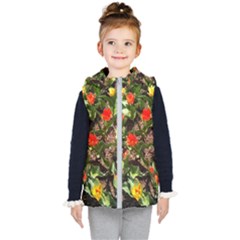 Tulips In April Kids  Hooded Puffer Vest by Riverwoman