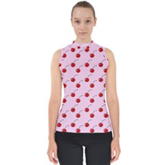 Kawaii Cherries Red Pattern Mock Neck Shell Top by snowwhitegirl