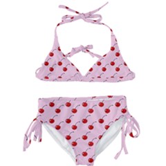 Kawaii Cherries Red Pattern Kids  Classic Bikini Set by snowwhitegirl