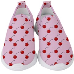 Kawaii Cherries Red Pattern Kids  Slip On Sneakers by snowwhitegirl