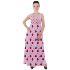 Kawaii Cherries Red Pattern Empire Waist Velour Maxi Dress by snowwhitegirl