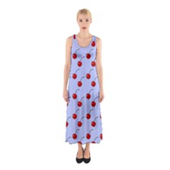 Kawaii Cherries Blue Pattern Sleeveless Maxi Dress by snowwhitegirl