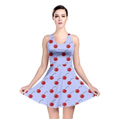 Kawaii Cherries Blue Pattern Reversible Skater Dress by snowwhitegirl