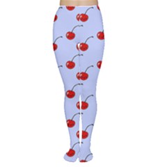 Kawaii Cherries Blue Pattern Tights by snowwhitegirl