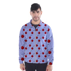 Kawaii Cherries Blue Pattern Men s Windbreaker by snowwhitegirl