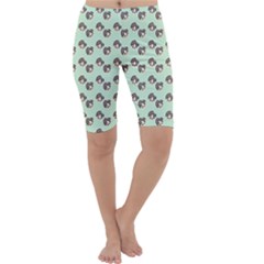 Kawaii Dougnut Green Pattern Cropped Leggings  by snowwhitegirl