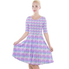 Umbrella Mandala Pattern Quarter Sleeve A-Line Dress