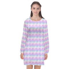 Umbrella Mandala Pattern Long Sleeve Chiffon Shift Dress 