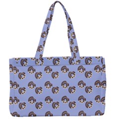 Kawaii Dougnut Blue Pattern Canvas Work Bag