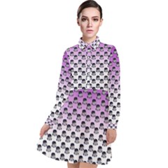 Forest Girl Gradient Purple Long Sleeve Chiffon Shirt Dress