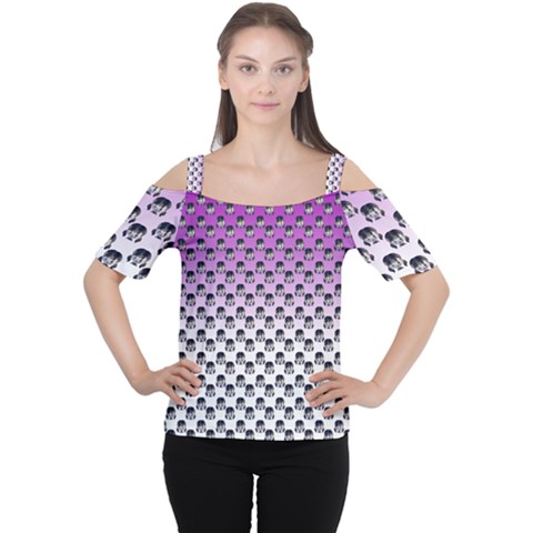 Forest Girl Gradient Purple Cutout Shoulder Tee by snowwhitegirl