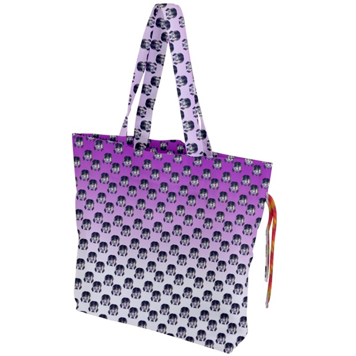 Forest Girl Gradient Purple Drawstring Tote Bag