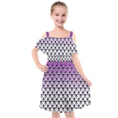 Forest Girl Gradient Purple Kids  Cut Out Shoulders Chiffon Dress