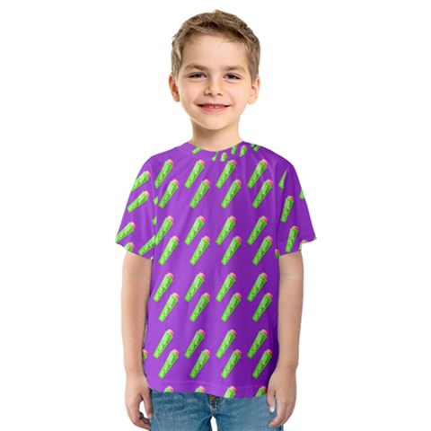 Ice Freeze Purple Pattern Kids  Sport Mesh Tee by snowwhitegirl