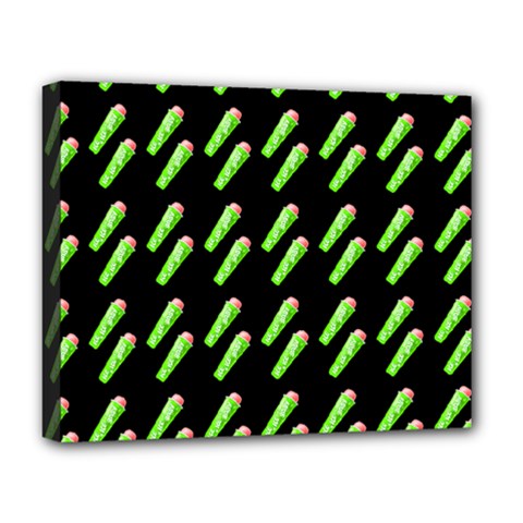 Ice Freeze Black Pattern Deluxe Canvas 20  X 16  (stretched) by snowwhitegirl