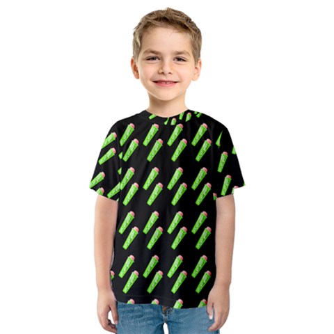 Ice Freeze Black Pattern Kids  Sport Mesh Tee by snowwhitegirl