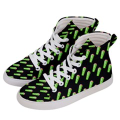 Ice Freeze Black Pattern Men s Hi-top Skate Sneakers by snowwhitegirl