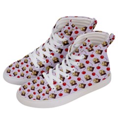 Doll And Cherries Pattern Men s Hi-top Skate Sneakers by snowwhitegirl