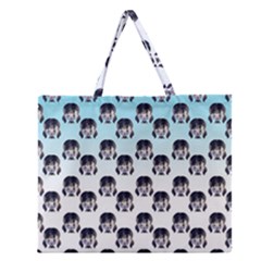 Forest Girl Gradient Blue Zipper Large Tote Bag by snowwhitegirl