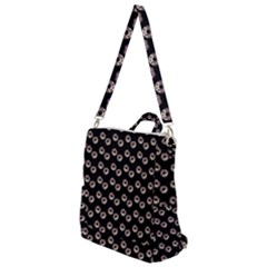 Kawaii Dougnut Black Pattern Crossbody Backpack by snowwhitegirl