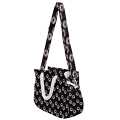 Kawaii Dougnut Black Pattern Rope Handles Shoulder Strap Bag