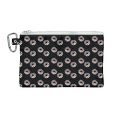 Kawaii Dougnut Black Pattern Canvas Cosmetic Bag (medium) by snowwhitegirl