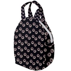 Kawaii Dougnut Black Pattern Travel Backpacks by snowwhitegirl