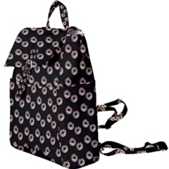 Kawaii Dougnut Black Pattern Buckle Everyday Backpack by snowwhitegirl