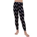 Kawaii Dougnut Black Pattern Kids  Lightweight Velour Leggings View1