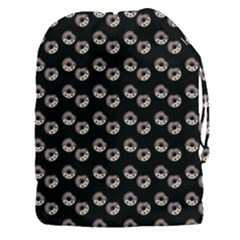 Kawaii Dougnut Black Pattern Drawstring Pouch (xxxl) by snowwhitegirl