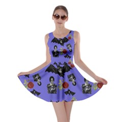 Goth Bat Floral Skater Dress