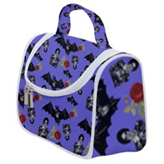 Goth Bat Floral Satchel Handbag by snowwhitegirl