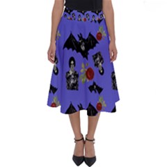 Goth Bat Floral Perfect Length Midi Skirt by snowwhitegirl