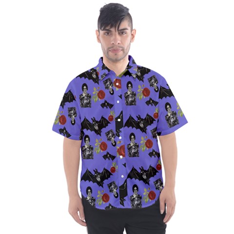 Goth Bat Floral Men s Short Sleeve Shirt by snowwhitegirl