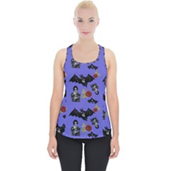 Goth Bat Floral Piece Up Tank Top by snowwhitegirl