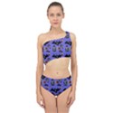 Goth Bat Floral Spliced Up Two Piece Swimsuit View1