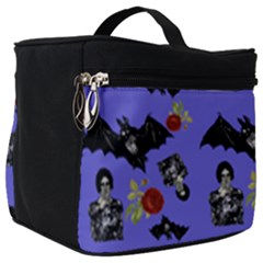 Goth Bat Floral Make Up Travel Bag (big) by snowwhitegirl