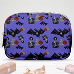 Goth Bat Floral Make Up Pouch (small) by snowwhitegirl