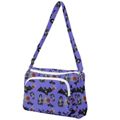 Goth Bat Floral Front Pocket Crossbody Bag by snowwhitegirl