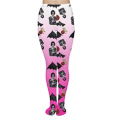 Pink Gradient Bat Pattern Tights by snowwhitegirl