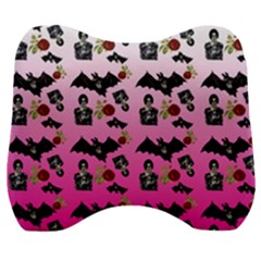 Pink Gradient Bat Pattern Velour Head Support Cushion